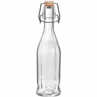 Sticlă pentru alcool 0,25 l cu închidere cu pârghie, 10 muchii