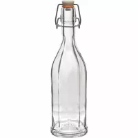 Sticlă pentru alcool 0,5 l cu închidere cu pârghie, 10 muchii