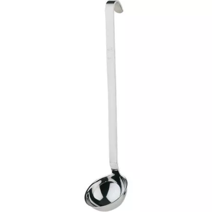Polonic sosuri 43,5 cm, fără sudură, volum 0,25 l margine îndoită, inox APS