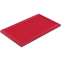 Fund pentru tăiere, din plastic 60x40x3 cm, cu caneluri, roșu