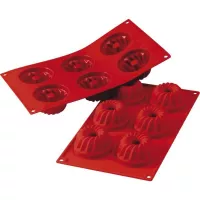 Formă mini brioșă, de silicon Silikomart pentru 6 bucăți
