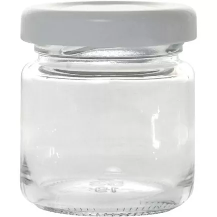 Borcane pentru conservare Gastro 53 ml, capac alb cu filet, set de 12 bucăți