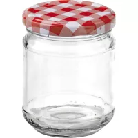 Borcane pentru conservare Gastro 212 ml, capac cu filet cu model în carouri, set de 6 bucăți