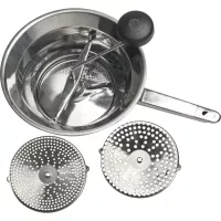 Sită pentru pasat, inox 24 cm, 3 detașabile diferite
