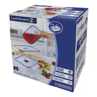 Set de recipiente din sticlă pentru alimente Luminarc Pure Box 3 bucăți, dreptunghiulare
