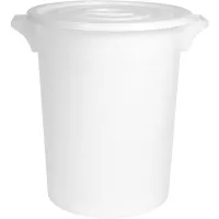 Butoi pentru alimente, plastic 50 l, alb, cu capac