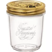 Borcan pentru conservare Bormioli Rocco Quattro Stagioni 320 ml, diametru capac 86 mm, auriu
