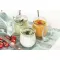 Borcane pentru conservare Weck 1000 ml, formă de lalea, cu capac, garnitură și cleme, set de 4 bucăți