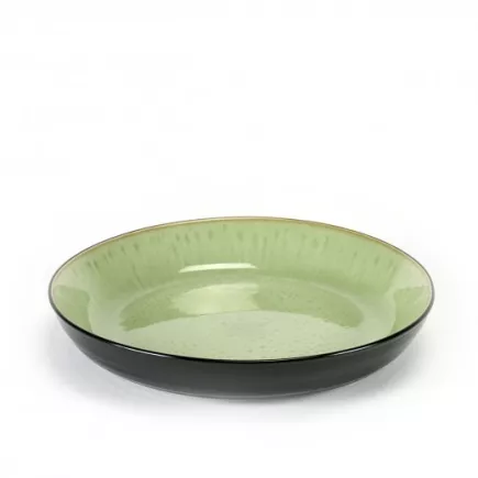 Farfurie adâncă Serax Pure 24,5 cm, verde/neagră