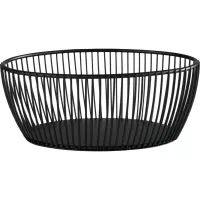 Coș oval metalic APS Svart 24x19 cm, negru