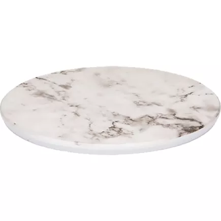 Tavă de servire rotundă Style Point Marble 28 cm, albă, melamină