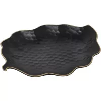 Farfurie întinsă în formă de frunză Le COQ Kypseli 34,5x26,5 cm, neagră
