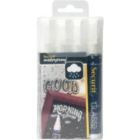 Marker cu cretă impermeabil Securit, grosime: 2-6 mm, alb, 4 buc