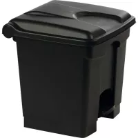 Coș cu pedală din plastic 30 l, negru