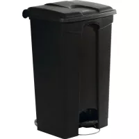 Coș cu pedală din plastic 90 l, negru