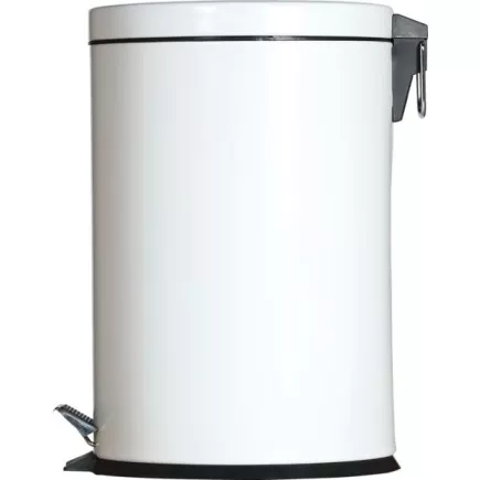 Coș de gunoi metalic cu pedală 20 l, alb