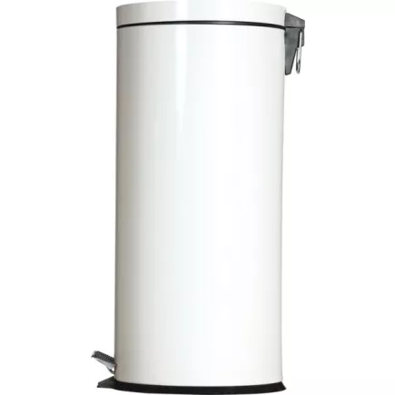 Coș de gunoi metalic cu pedală 30 l, alb