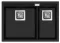 Chiuvetă de bucătărie dublă Aquasanita Delicia 650.1 black metallic