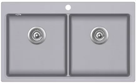 Chiuvetă dublă de bucătărie Aquasanita Magna 860.2E alumetallic