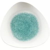 Tava plată CHURCHILL Raku Jade green, triunghiulară, ø: 265 mm