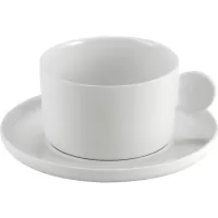 LE COQ Aphros Ceașcă de cafea cu farfurioară, înălțime: 58 mm, ø: 140 mm, alb