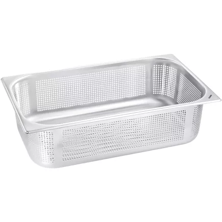 B.PRO GN-Containere 1/1 18/10 oţel inoxidabil perforat, adâncime: 145 mm