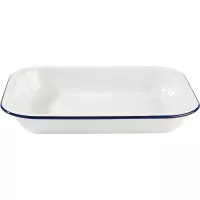 APS Emaille bol cu vase, alb/albastru, capacitate: 1,90 litri, înălțime: 45 mm