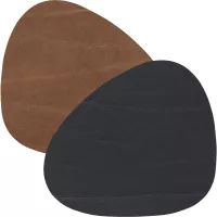 LINDDNA suport pentru pahare, curve, Double, Buffalo black / Buffalo nature