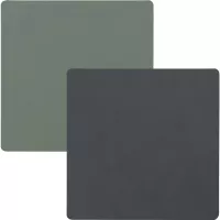LINDDNA suport pentru pahare, pătrat, dublu, nori antracit / Nupo verde pastelat