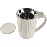 FINE 2 DINE Hi!Tea Cană cu mâner și sită, capacitate 0,60 litri, albă