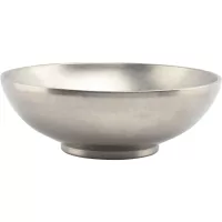 FINE 2 DINE Bol cu pereți dubli, metal, înălțime: 60 mm, ø: 180 mm, argintiu