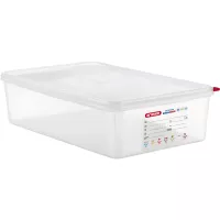 ARAVEN Recipient cu capac GN 1/1, PP, adâncime: 100 mm, capacitate: 13,7 L, hermetic