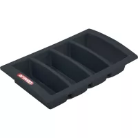 ARAVEN Suport tacâmuri GN 1/1, polipropilenă, 4 compartimente, negru