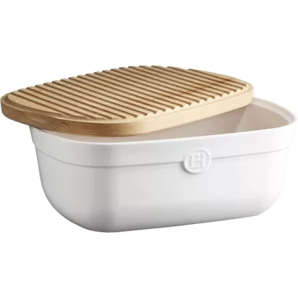 Cutie de pâine ceramică cu capac din bambus, înălțime: 158 mm, lungime: 355 mm, lățime: 245 mm