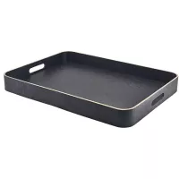 GenWare Tavă de servire, furnir din lemn, negru, înălțime: 60 mm, lungime: 550 mm, lățime: 440 mm
