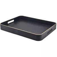 GenWare Tavă de servire, furnir din lemn, negru, Înălțime: 60 mm, Lungime: 500 mm, Lățime: 380 mm