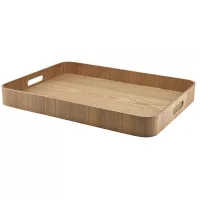 GenWare Tavă de servire, furnir de lemn, maro, înălțime: 60 mm, lungime: 550 mm, lățime: 440 mm