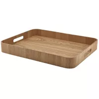 GenWare Tavă de servire, furnir de lemn, maro, înălțime: 60 mm, lungime: 500 mm, lățime: 380 mm