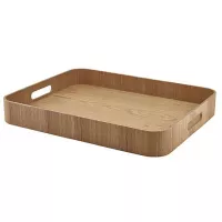 GenWare Tavă de servire, furnir de lemn, maro, înălțime: 60 mm, lungime: 455 mm, lățime: 460 mm
