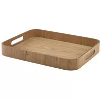 GenWare Tavă de servire, furnir de lemn, maro, Înălțime: 45 mm, Lungime: 355 mm, Lățime: 280 mm