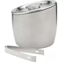 LEOPOLD VIENNA Găleată pentru gheață cu capac și clește, inox, conținut: 2,50 litri, înălțime: 185 mm, diametru: 200 mm